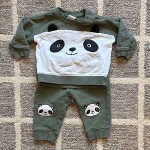 H&M | GREEN PANDA OUTFIT SWEATSUIT SET